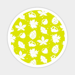 Graphic Nature Pattern on Yellow Background Magnet